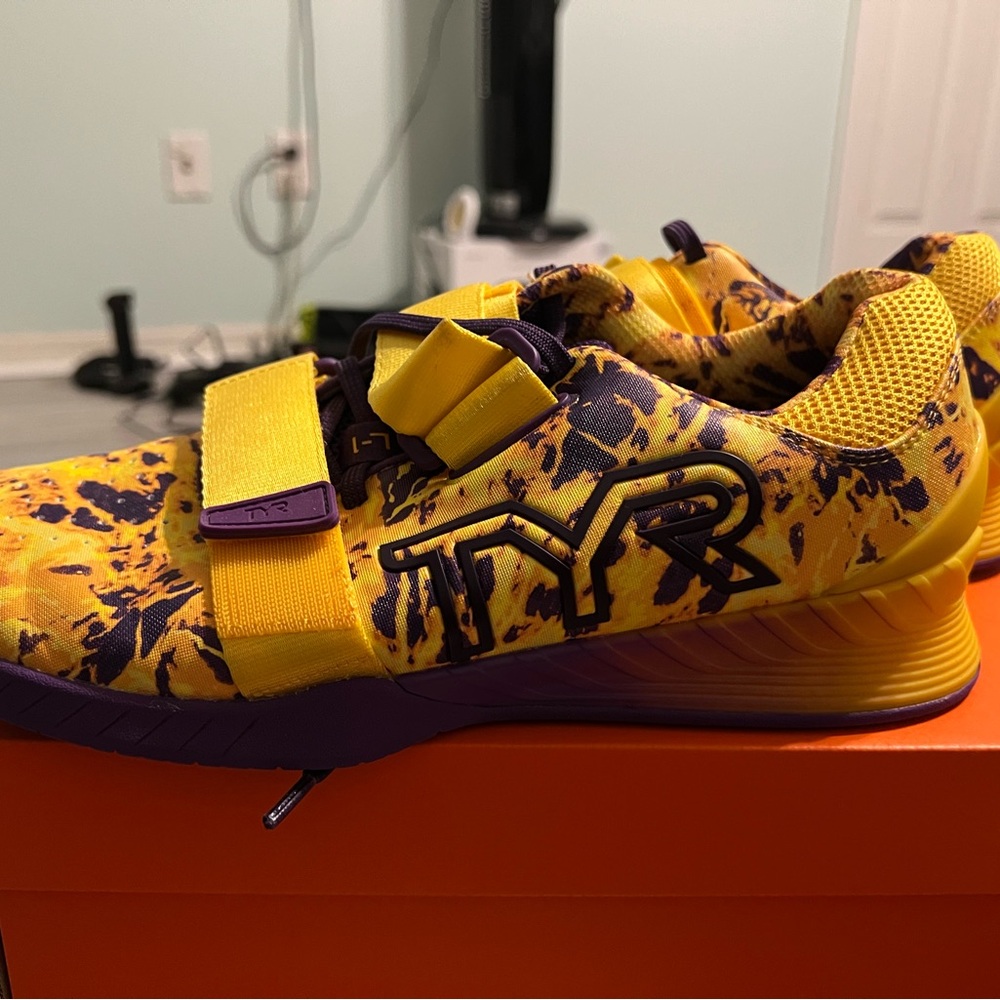 TYR Yellow and Purple lifting Shoes